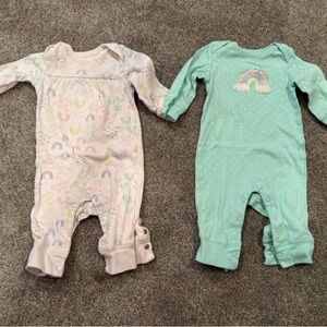 Carter's Pastel Rainbow and Mint Footies